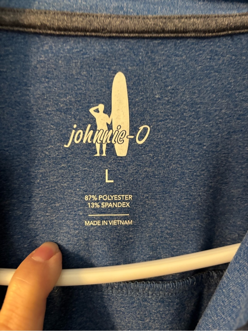 johnnie-O Men's Blue 1/4 Zip Mock Neck Long Sleeve Stretch Pullover Tee L - Picture 3 of 5
